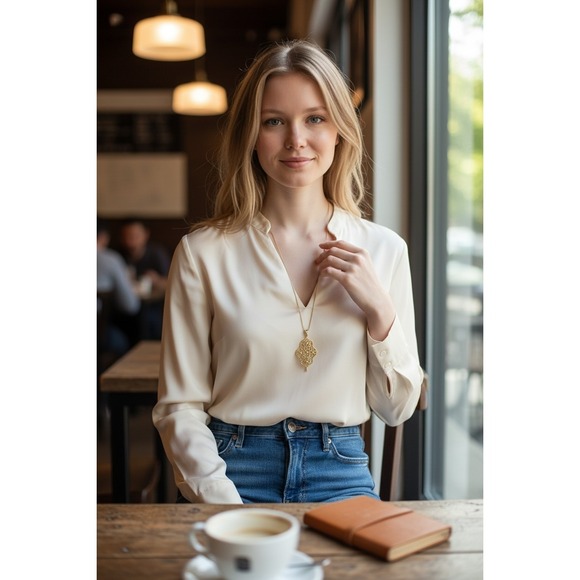 Kendra Scott Jewelry - Kendra Scott Filigree Necklace with Adjustable Sliding Clasp Golden Tone